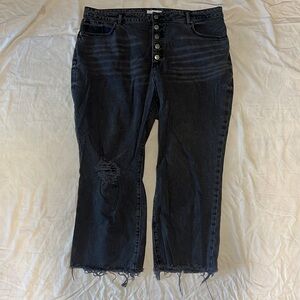 LOFT Curvy High Rise Straight Crop Jean, Gray, 34P, 34 18 Petite